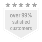 Over 99% satisfied customers